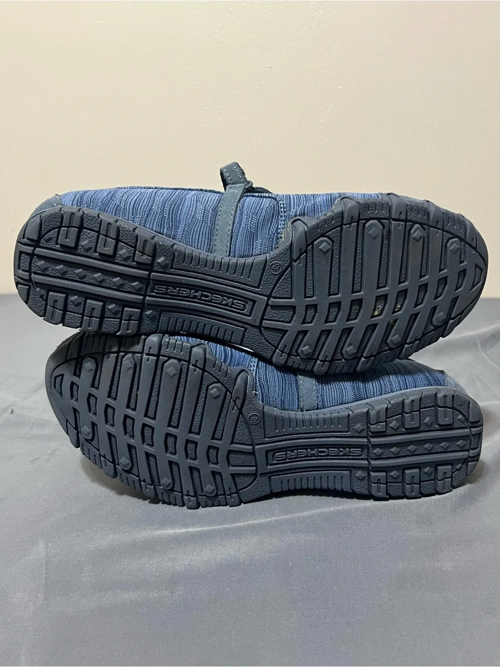 Skechers Bikers Ripples Mary Jane Shoes Women's Relaxed Fit Blue 49343 Size 9 M